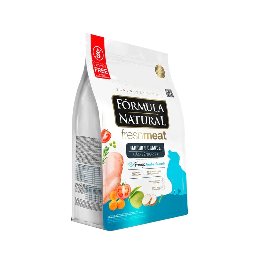 Ração Fórmula Natural Fresh Meat Cães Sênior Médio e Grande Frango, REF ILP006