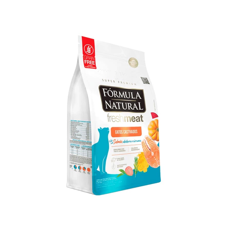 Ração Fórmula Natural Fresh Meat Gatos Castrados Salmão, REF ILP013