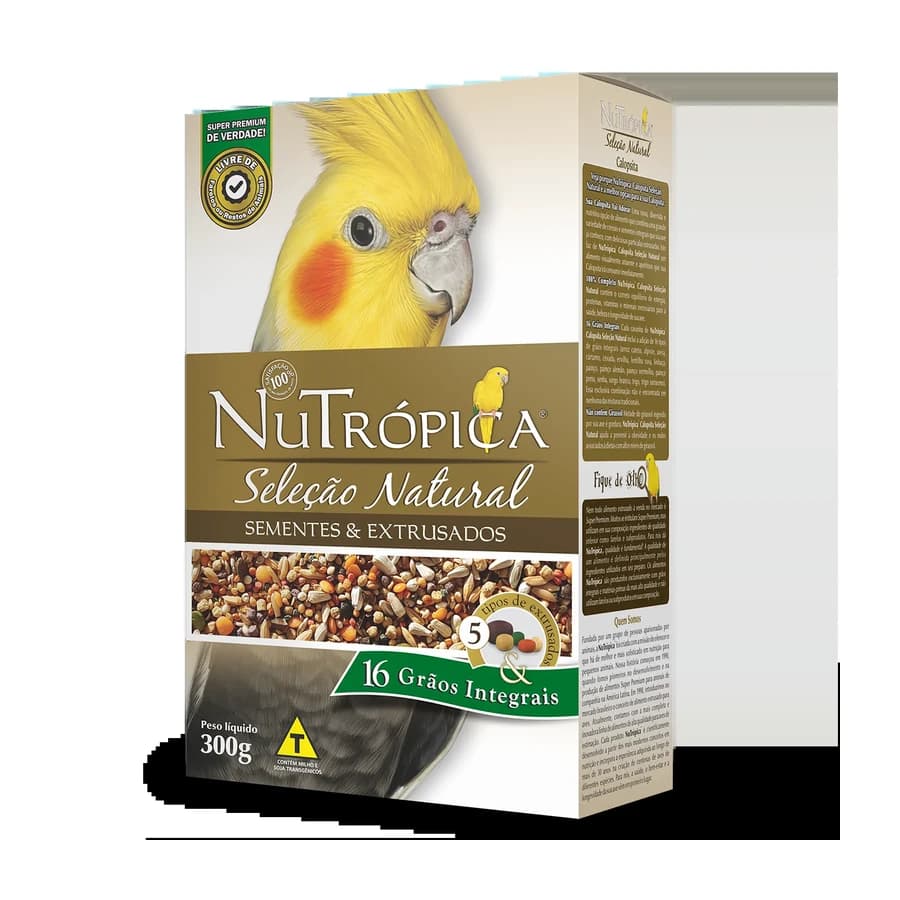 Ração Nutrópica Sementes e Extrusados Natural para Calopsitas, REF ILP035